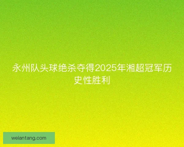 永州队头球绝杀夺得2025年湘超冠军历史性胜利